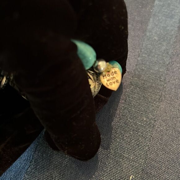 NWT Angelas Designs handmade Turquoise silver crystal & clear beaded bracelets - Picture 5 of 10